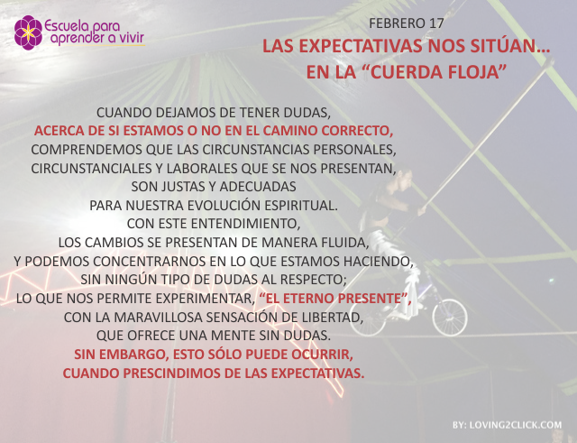 Las expectativas nos sitúan... en la cuerda floja